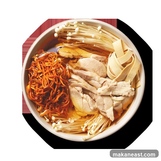 Chicken Soup with Enoki Mushrooms and Cordyceps