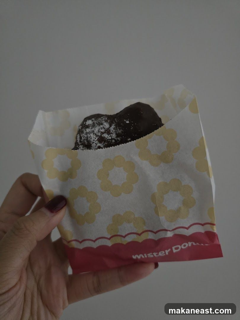 Chocolate Donut in Paper Bag