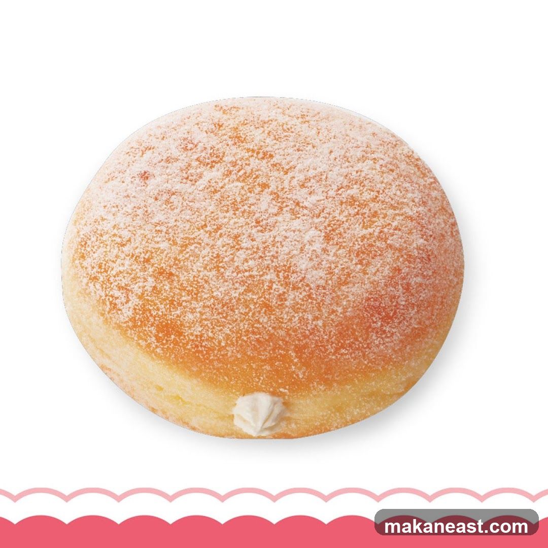 Powdered Sugar Donut with Cream Filling
