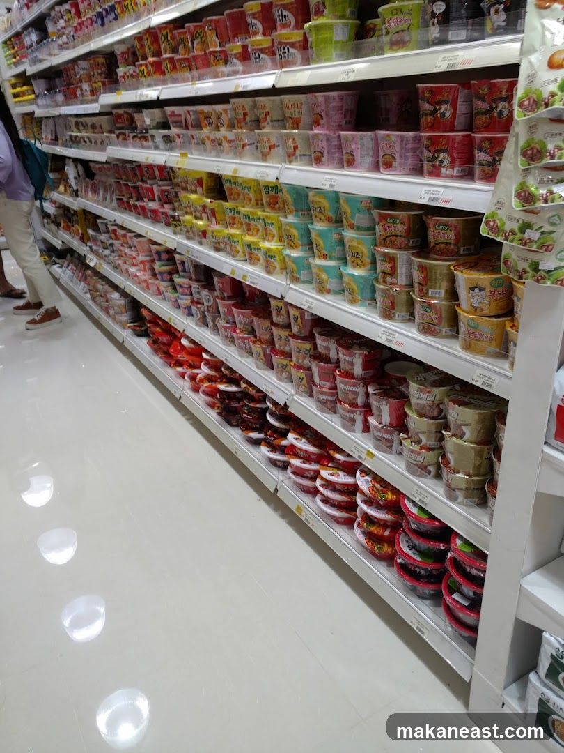 Shelves of Instant Noodles