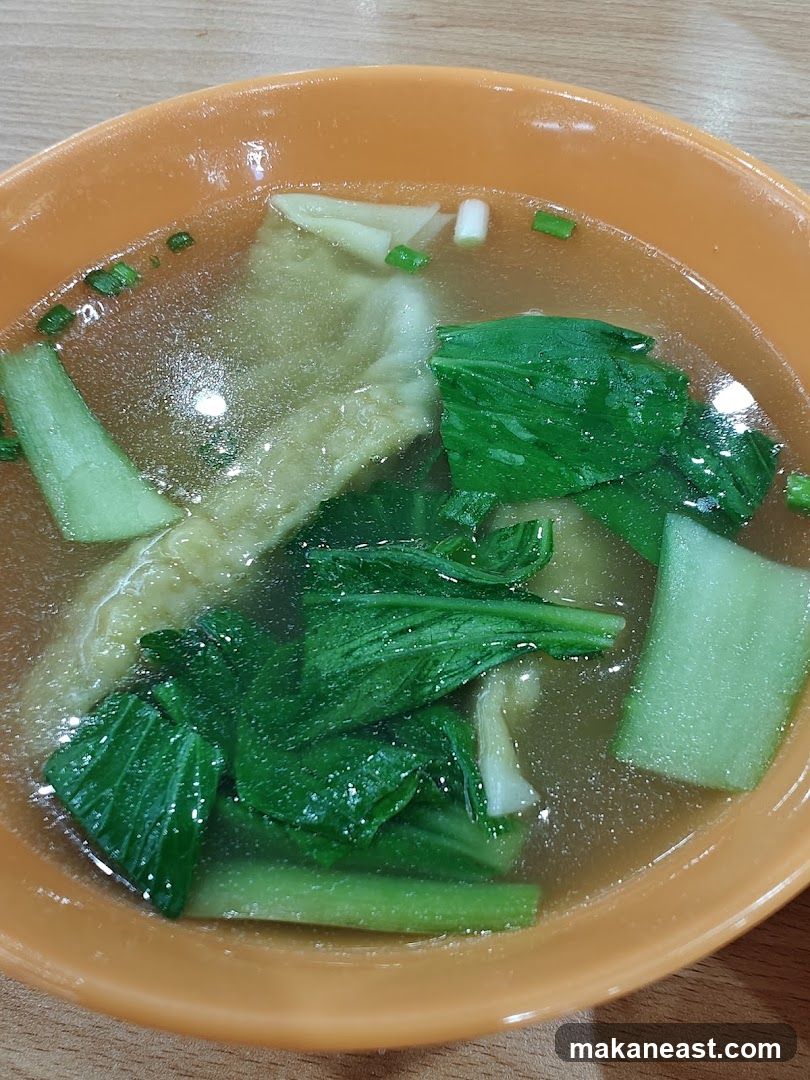 Bowl of Soup with Vegetables and Dumplings