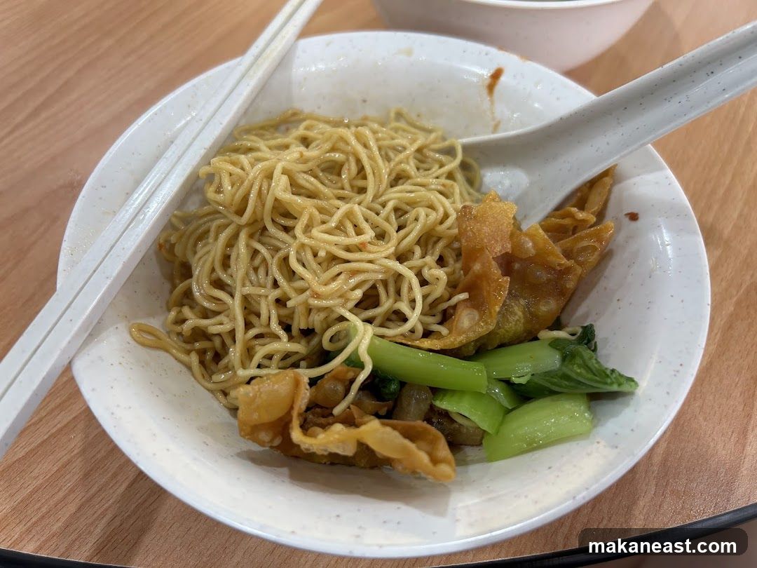 Noodles with Wontons and Greens