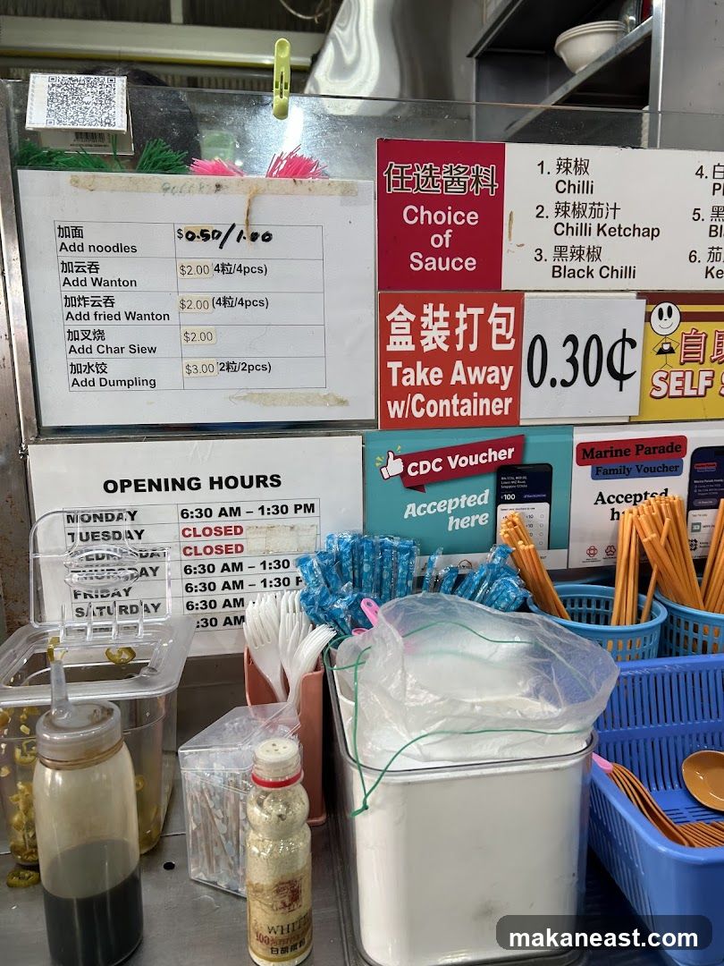 Food Stall Menu and Supplies