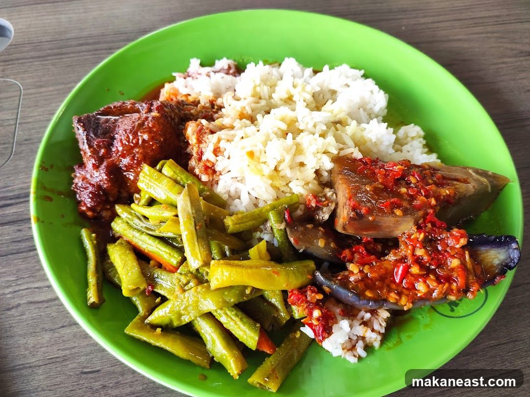 Plate of Rice with Side Dishes
