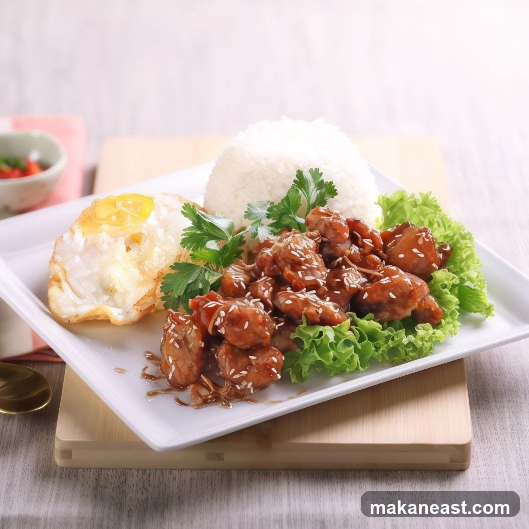 Chicken Teriyaki with Rice and Fried Egg