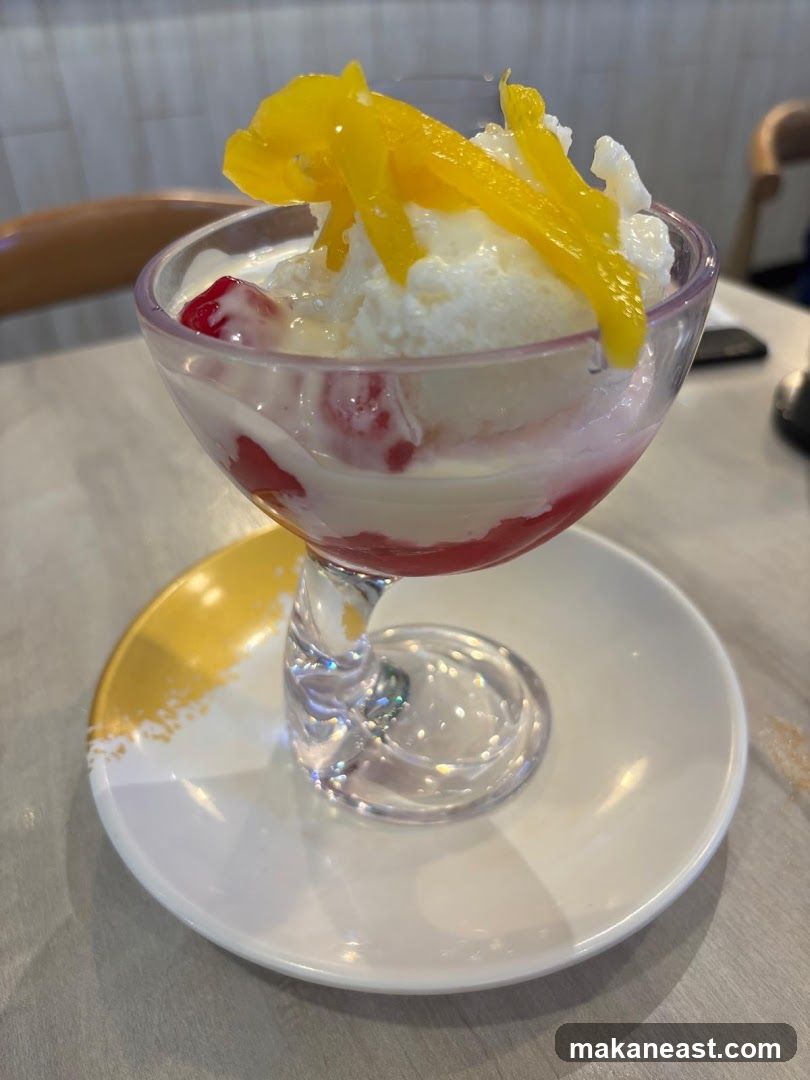 Dessert with Ice Cream and Fruit