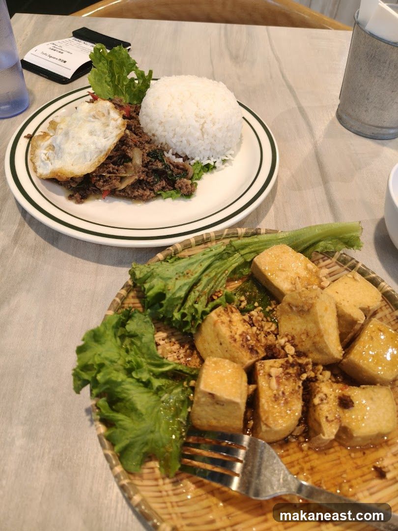 Thai Basil Beef and Tofu Dish