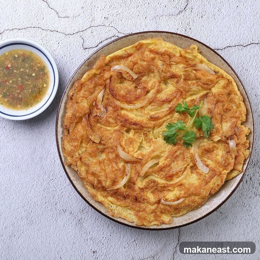 Omelette with Onions and Dipping Sauce