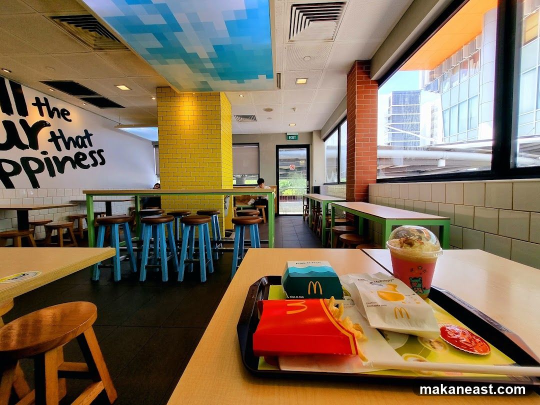 McDonald's Interior with Food Tray