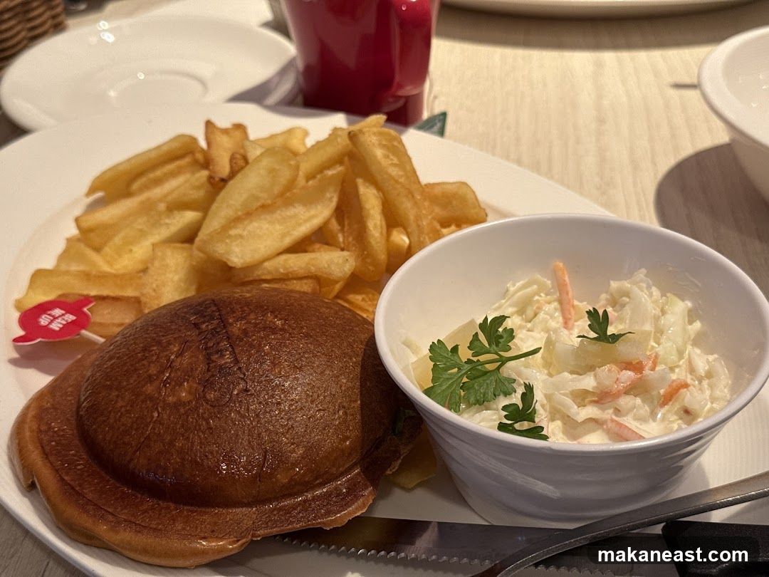 Burger with Fries and Coleslaw