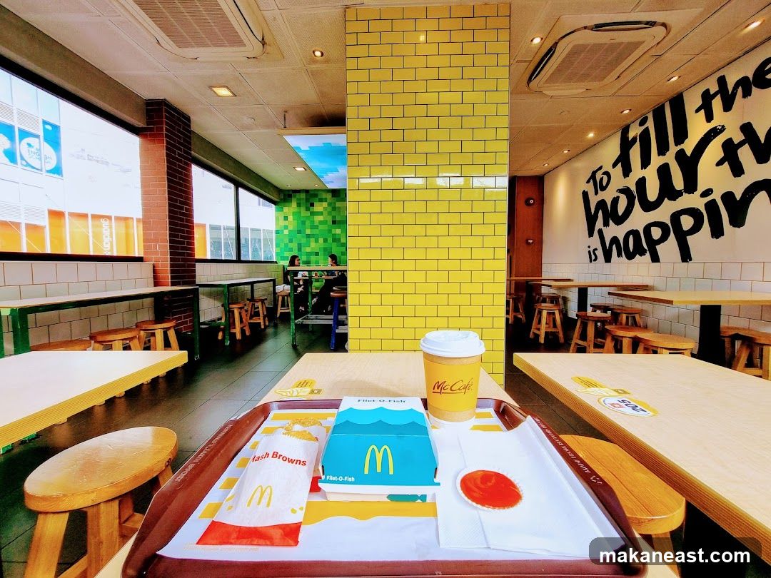 McDonald's Interior with Food Tray