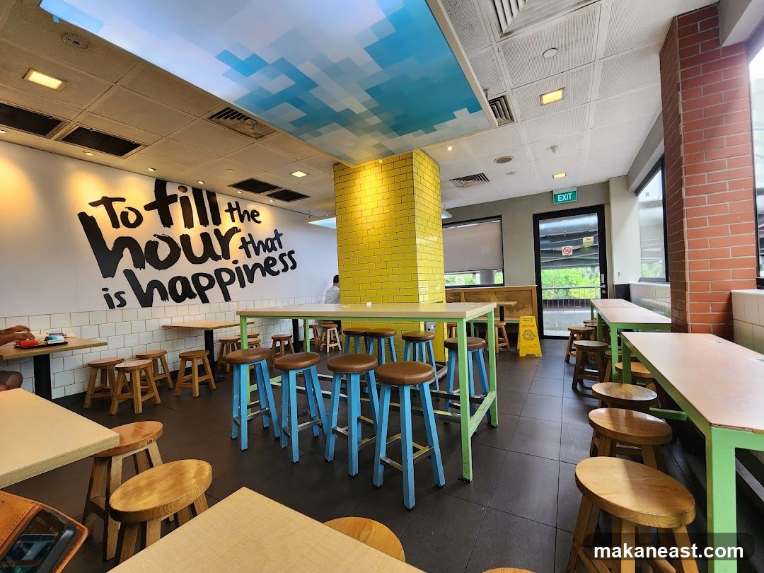 Restaurant Interior with Motivational Quote