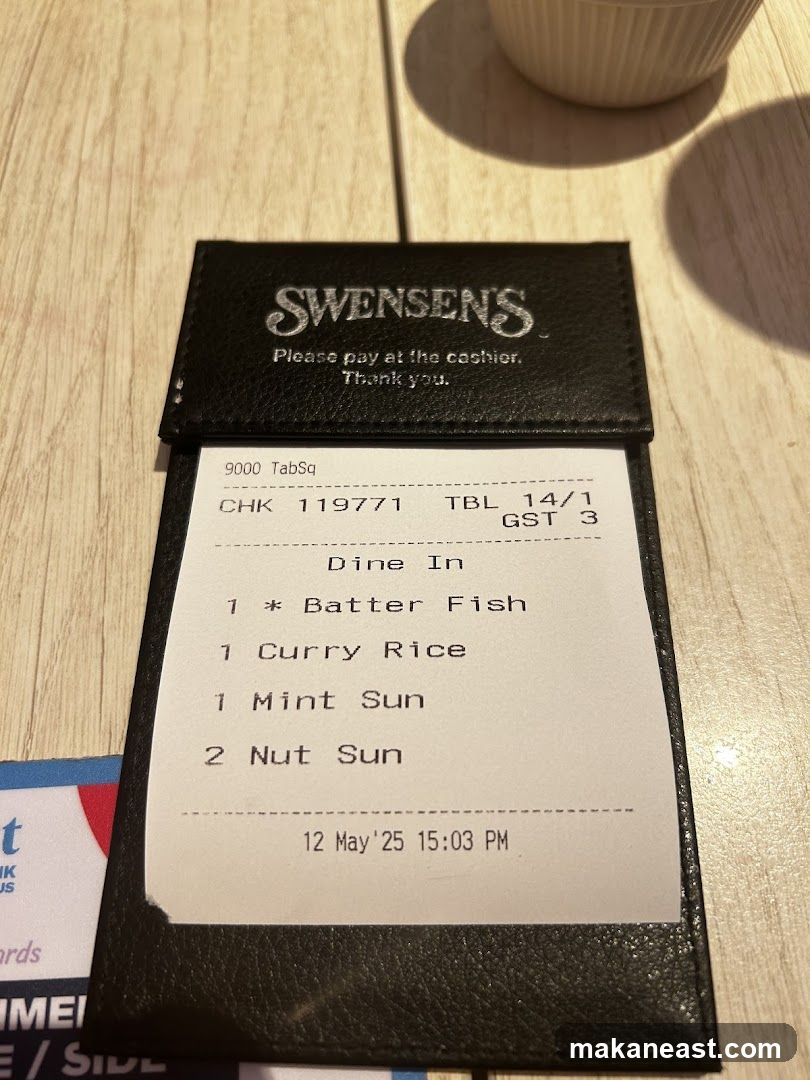 Swensen's Receipt
