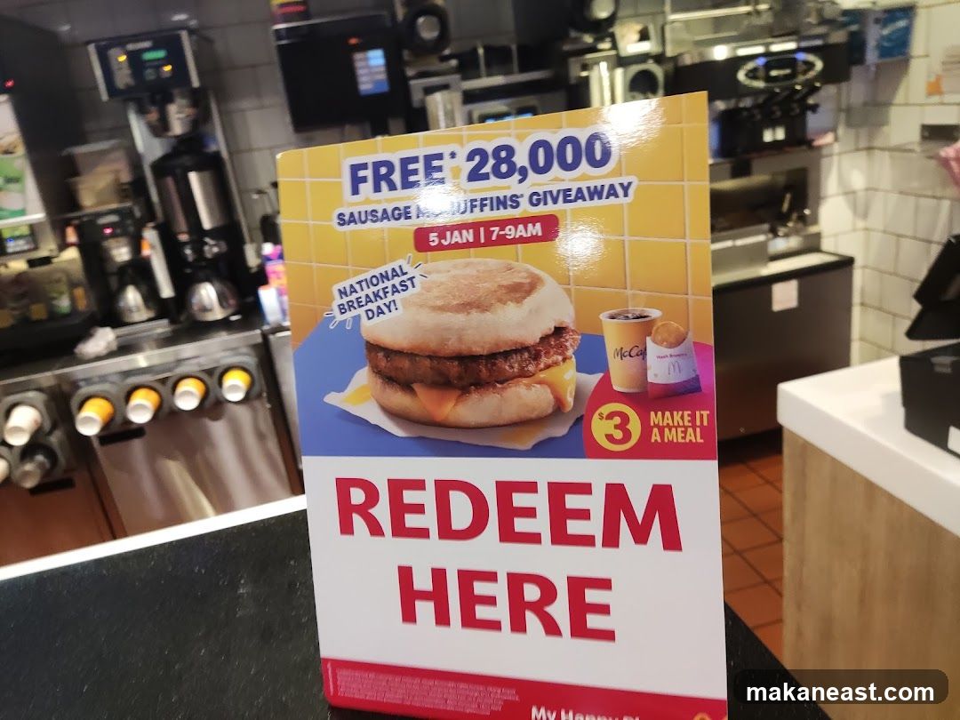 McDonald's Sausage McMuffin Giveaway Sign