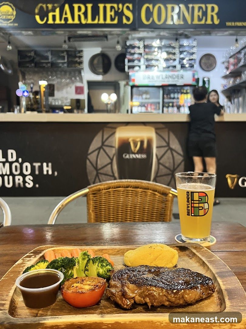 Steak Dinner with Beer