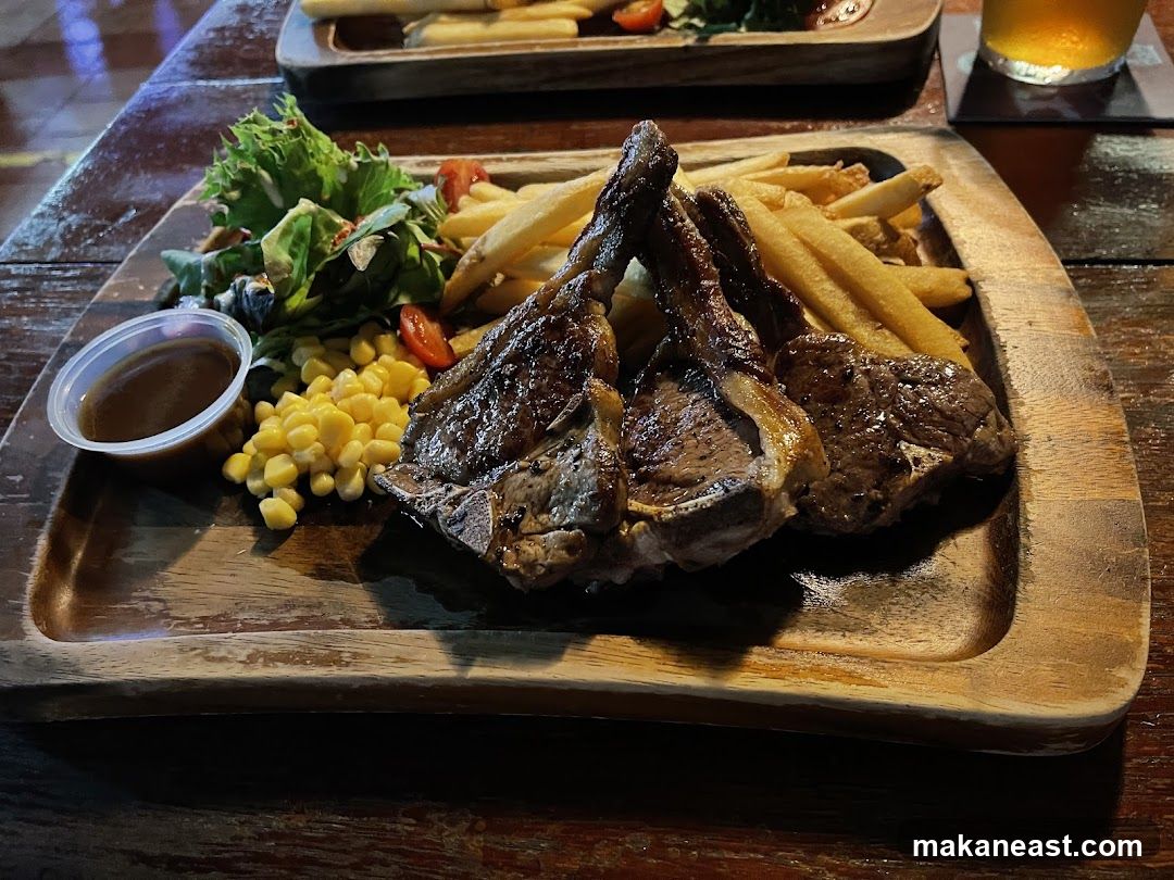Lamb Chops with Fries and Salad
