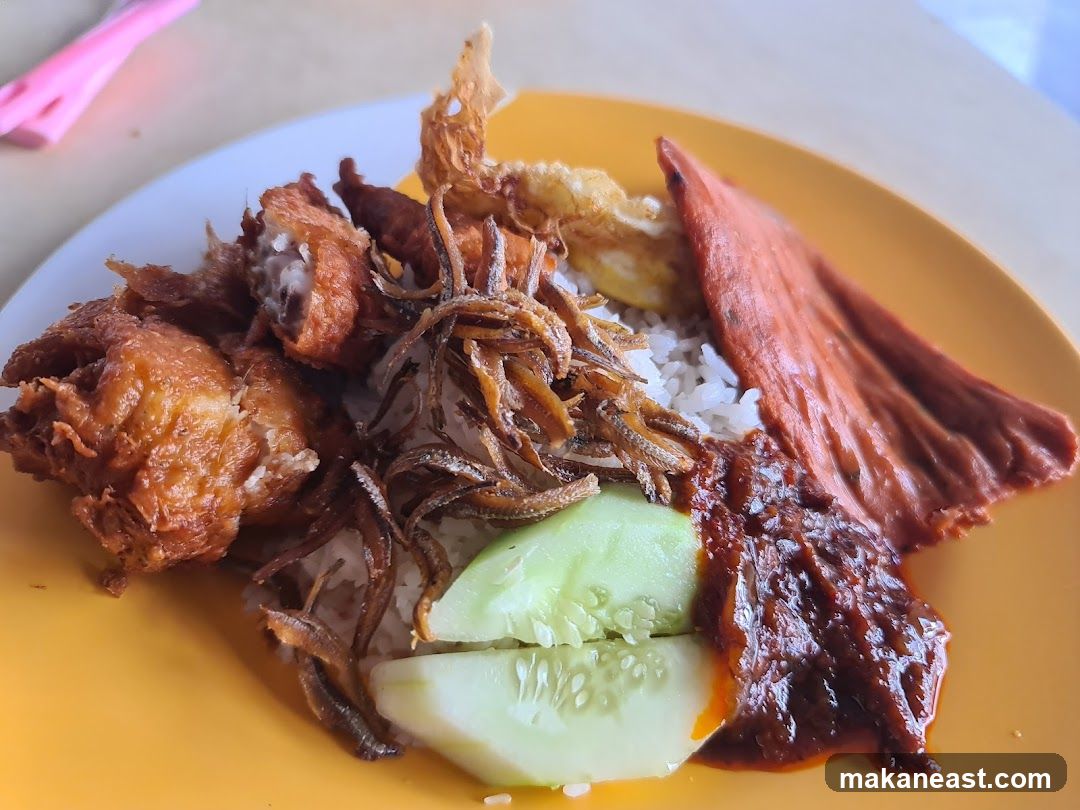 Nasi Lemak with Fried Chicken