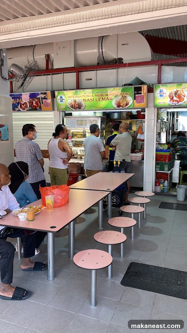 Food stall with customers