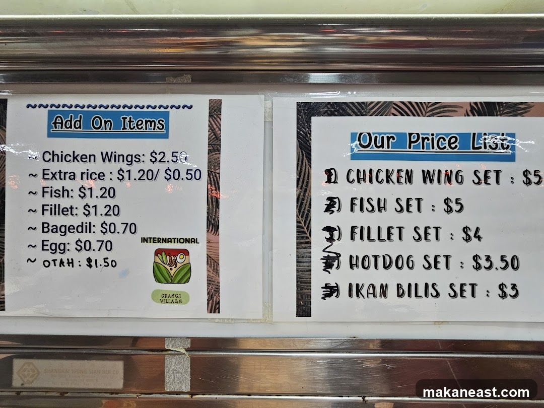 Price List and Add On Items