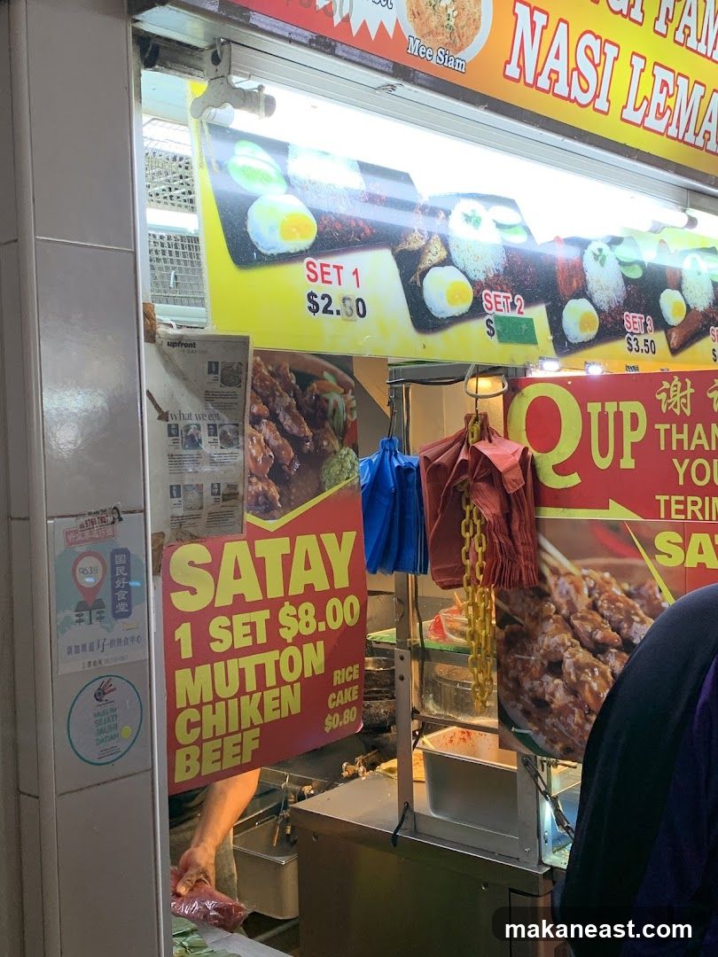 Food stall with menu