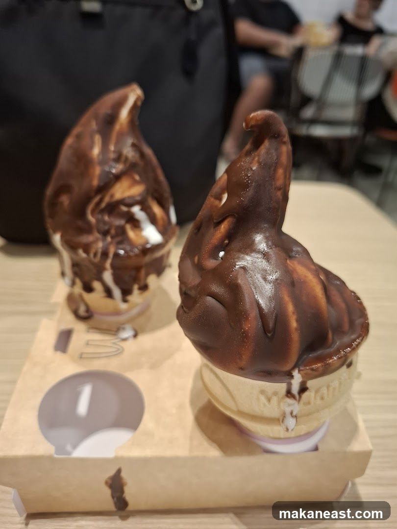 Chocolate-dipped ice cream cones
