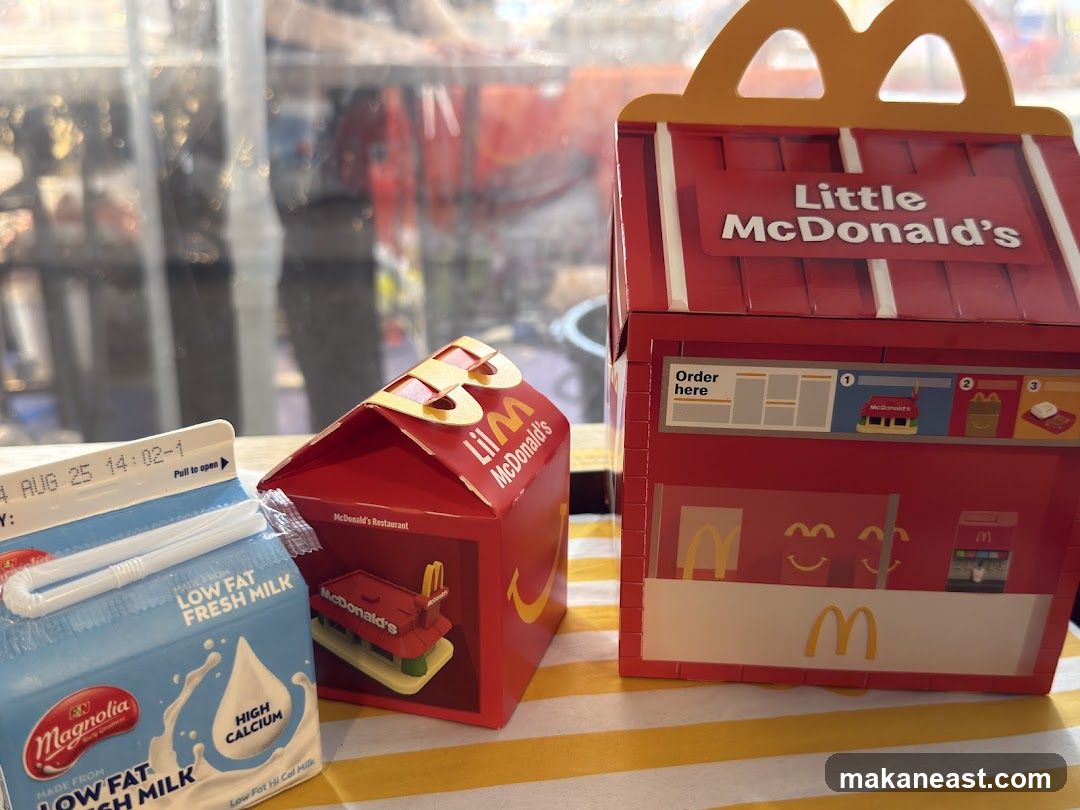 McDonald's Happy Meal Boxes and Milk