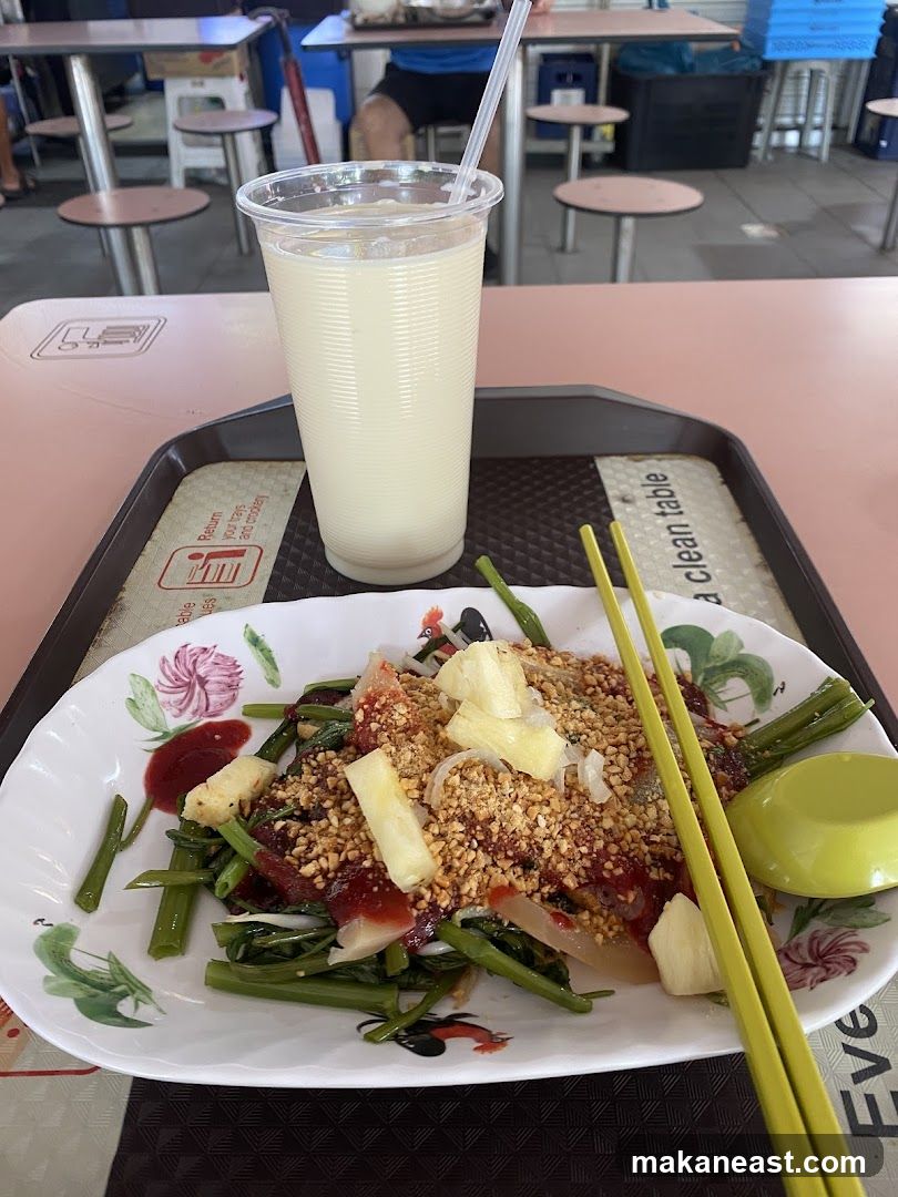 Water Spinach Salad with Drink