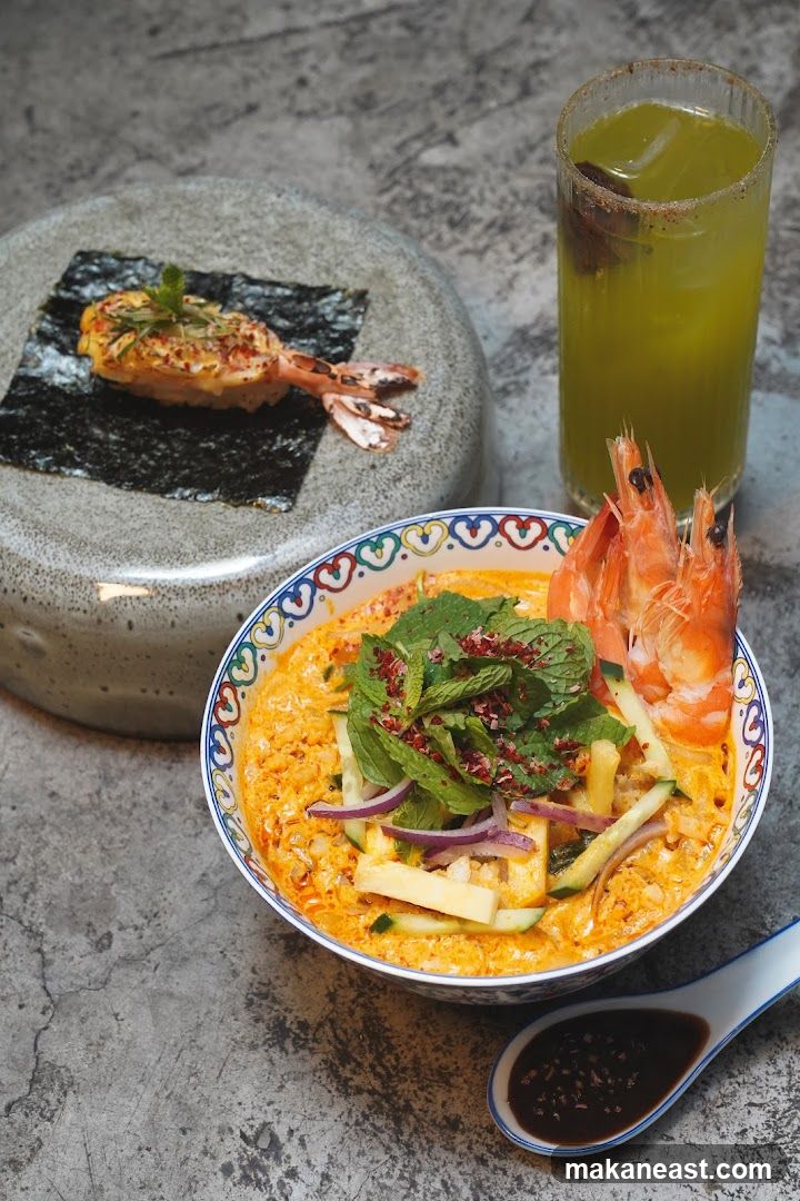 Laksa and Shrimp Nigiri