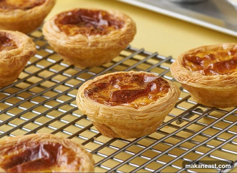 Egg Tarts on a Cooling Rack