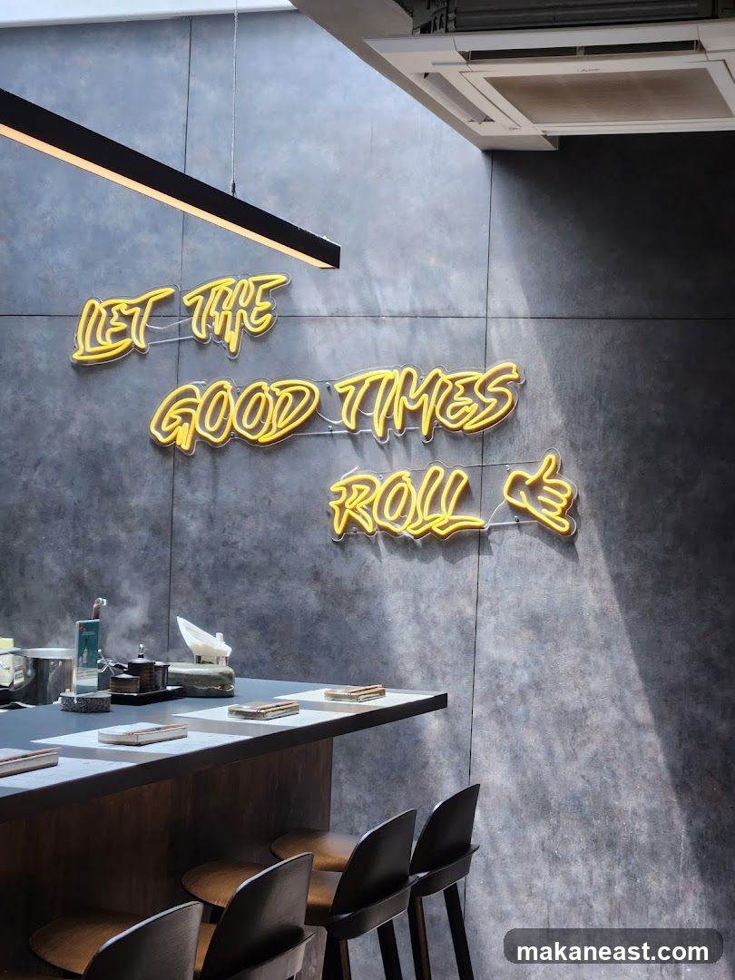 Neon Signage in Restaurant