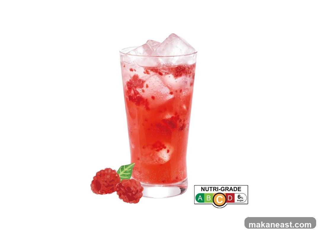 Raspberry Drink with Nutri-Grade Label