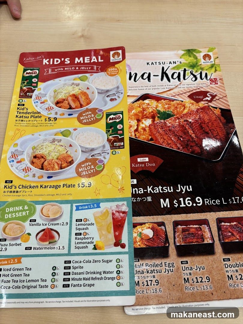 Katsu-an's Menu