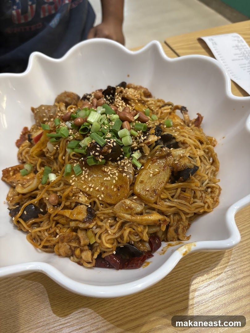 Spicy Noodles with Peanuts and Scallions