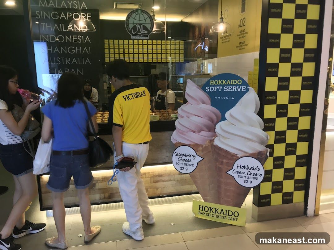 Hokkaido Soft Serve and Baked Cheese Tart Display