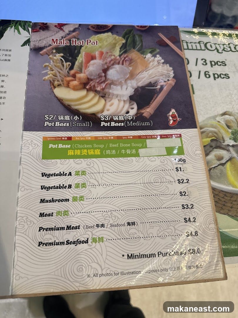 Mala Hot Pot Menu