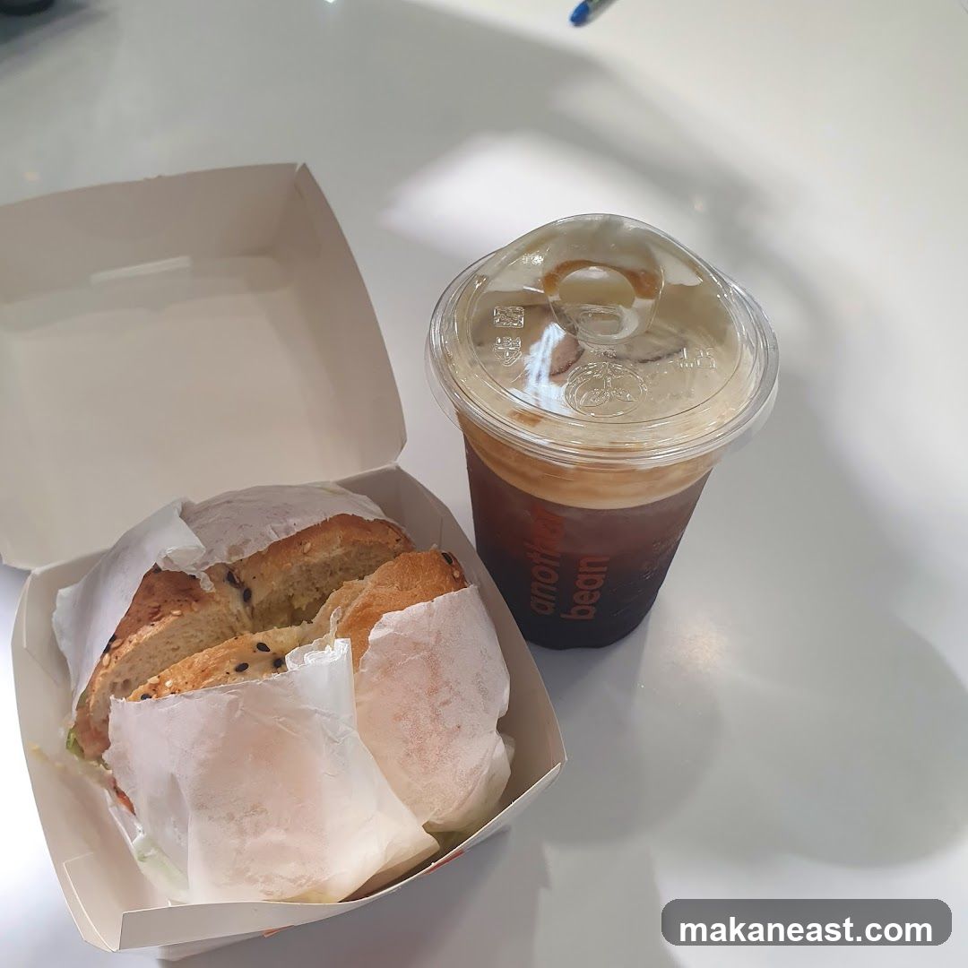 Bagel and Iced Coffee