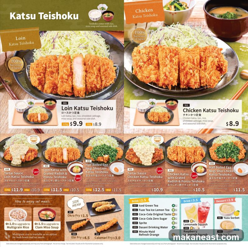 Katsu Teishoku Menu