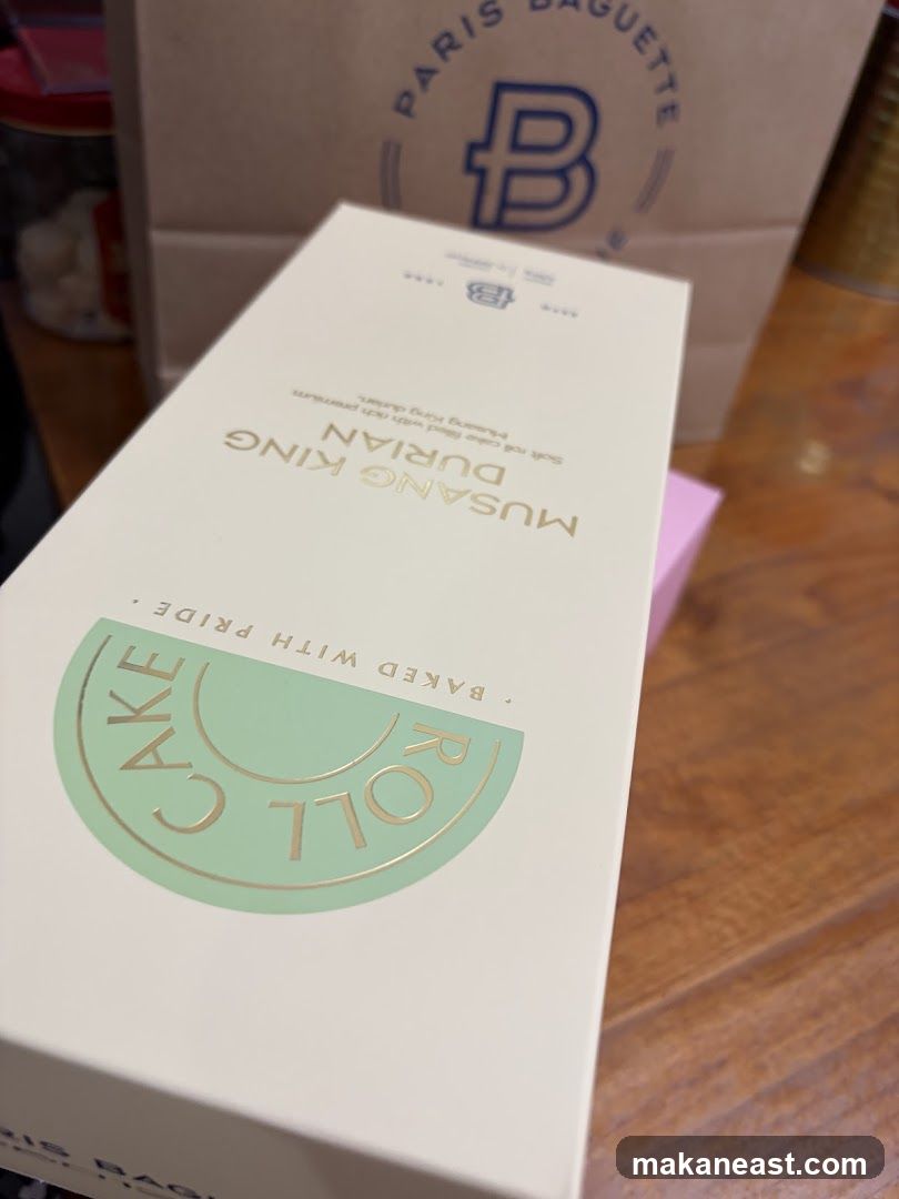 Paris Baguette Durian Cake Roll Box