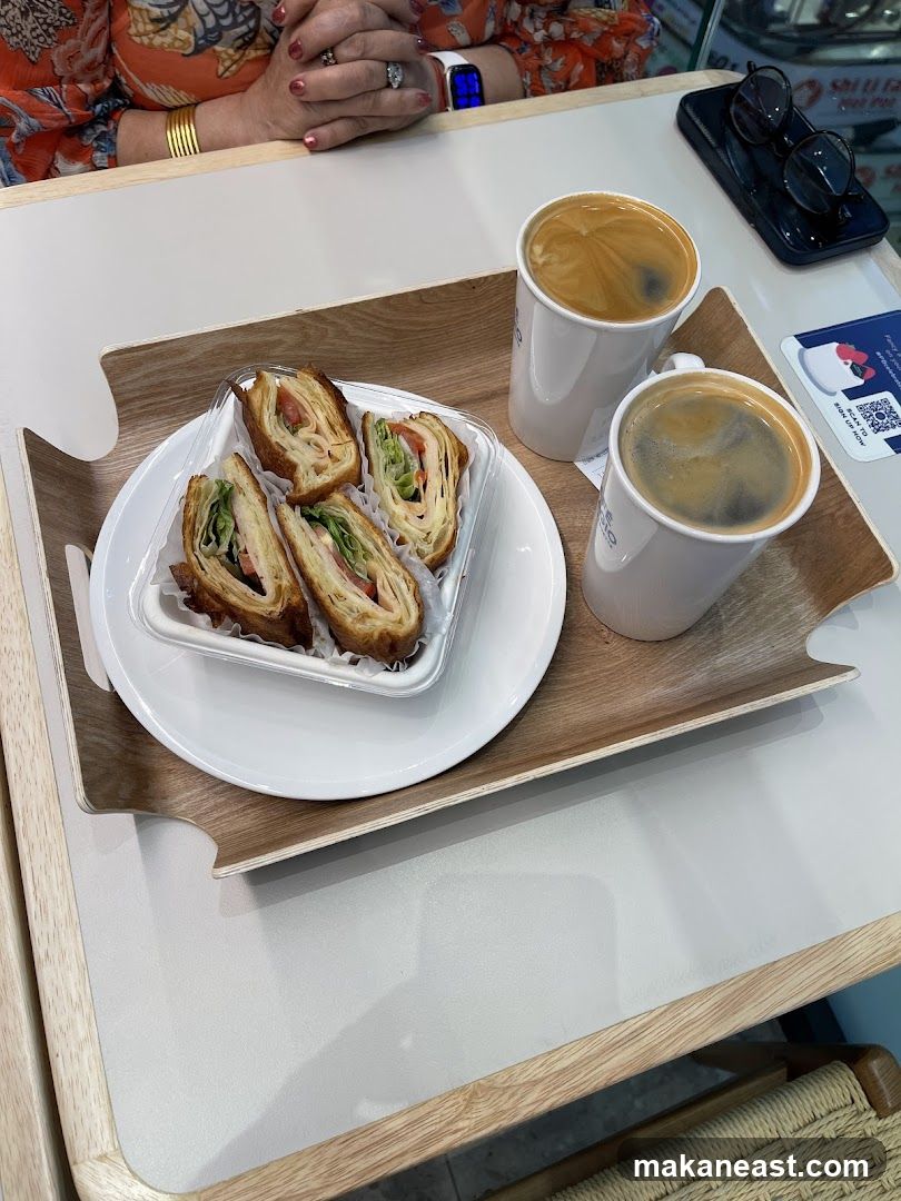 Coffee and Croissant Sandwich
