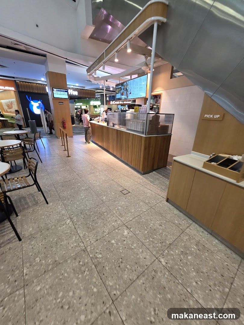 Cafe counter with menu board