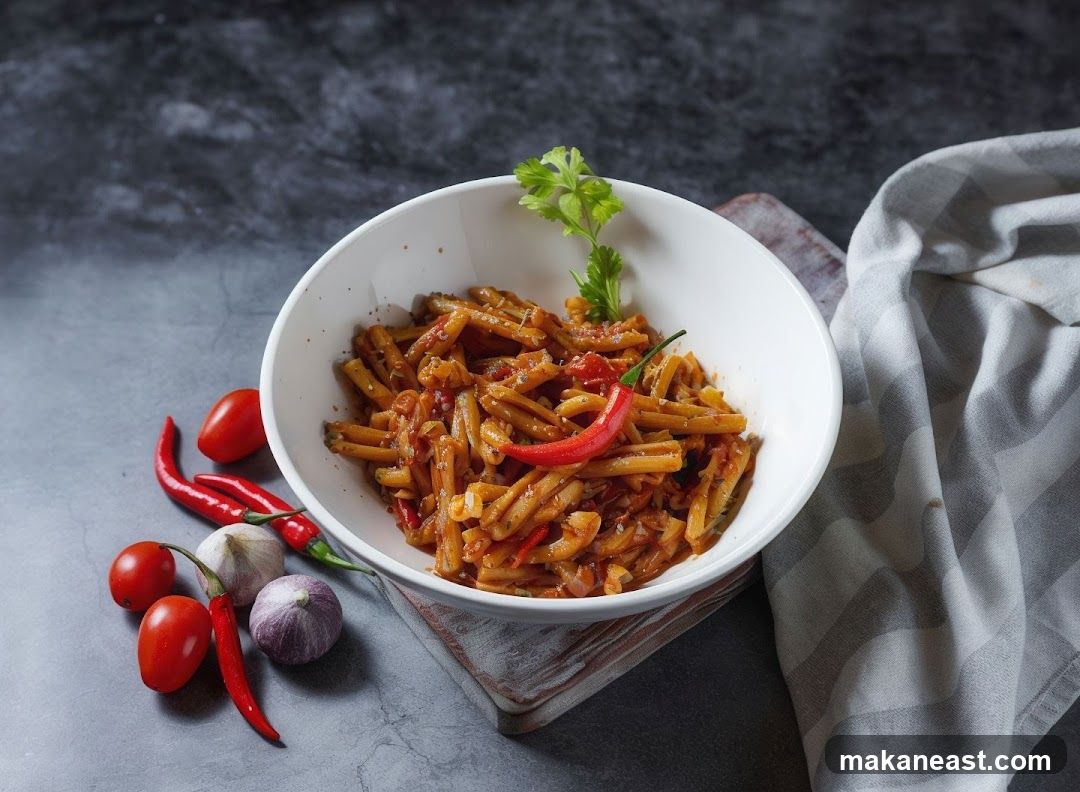 Pasta with Tomato Sauce and Chili