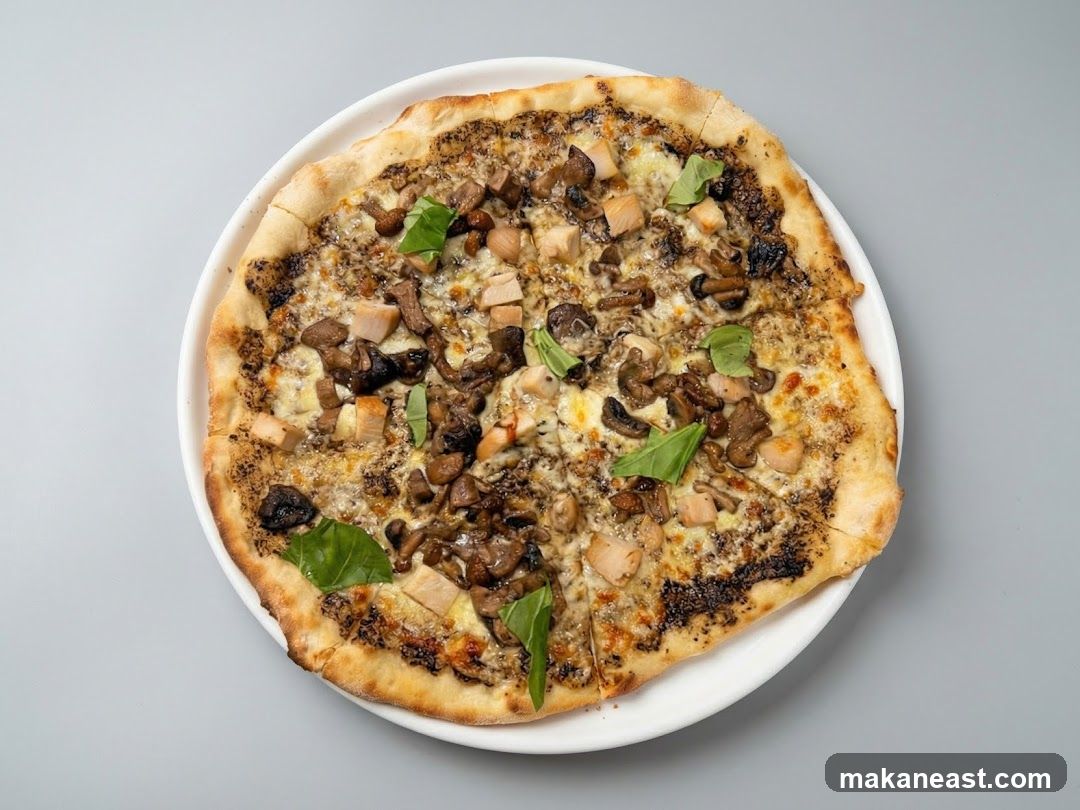 Mushroom and Chicken Pizza