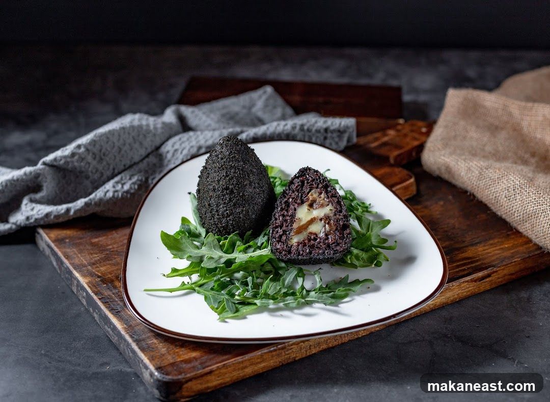 Black Arancini with Filling