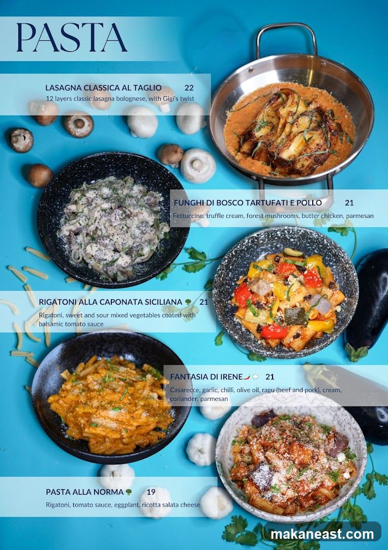 Pasta Menu