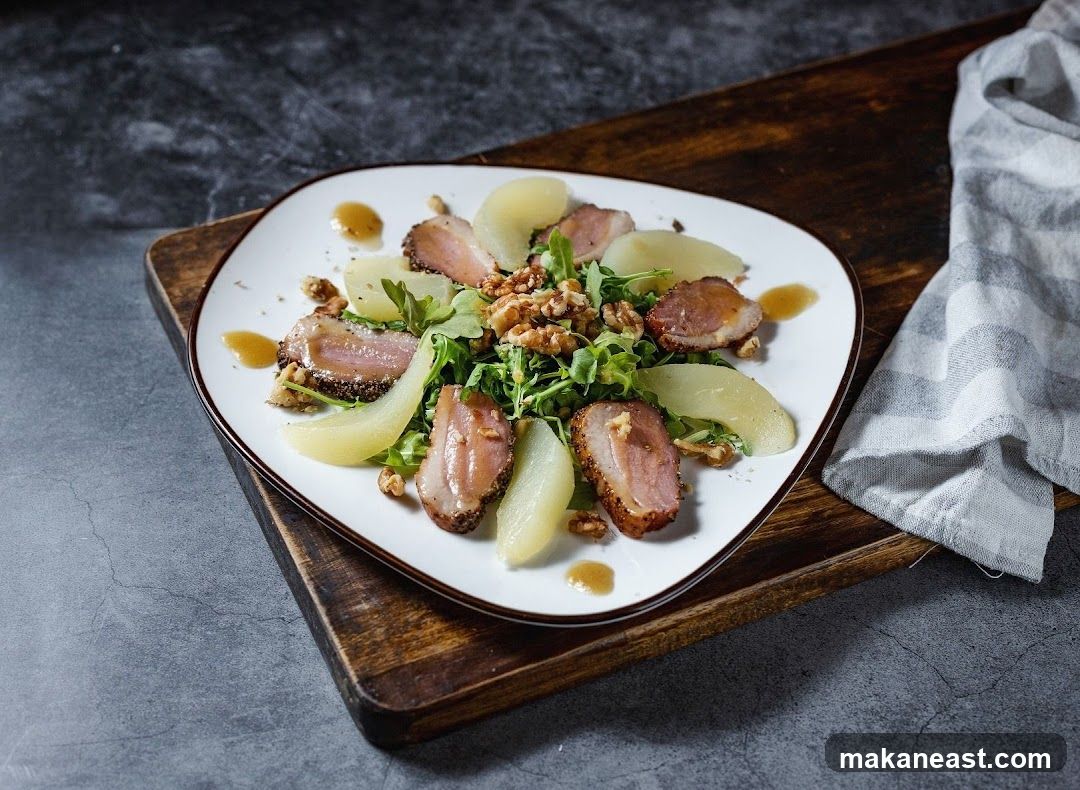 Duck Salad with Pears and Walnuts