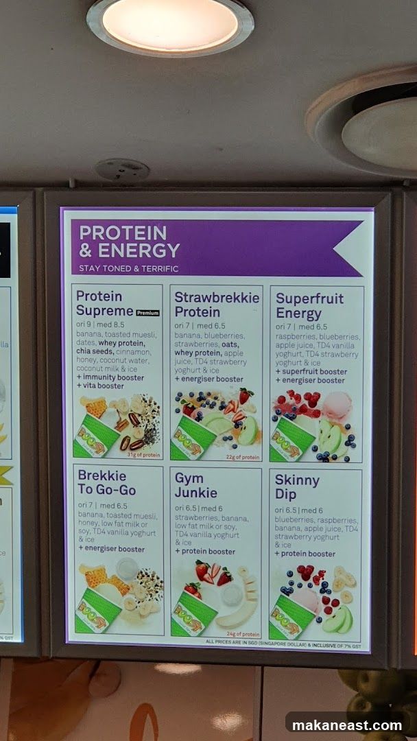 Protein & Energy Menu