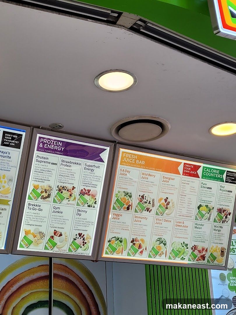 Fresh Juice Bar Menu