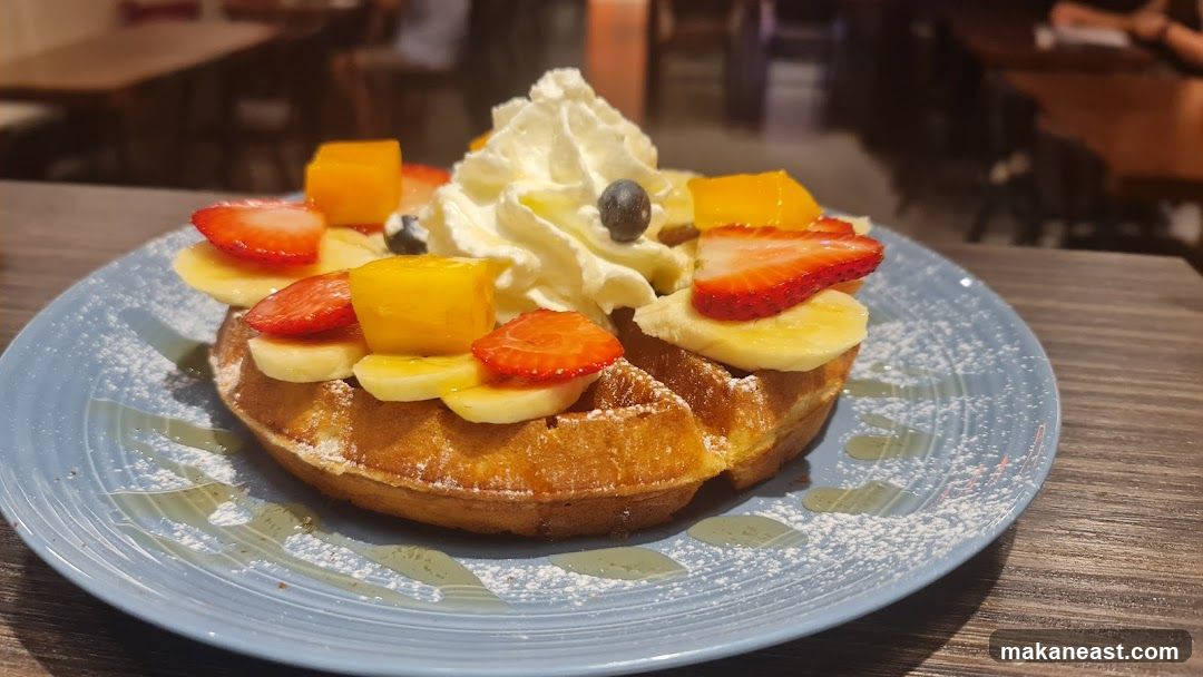 Waffle with Fruit and Whipped Cream