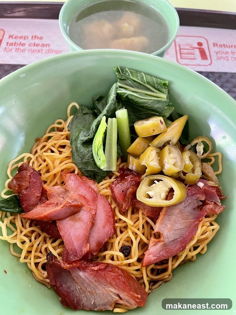 Char Siu Noodles with Greens and Pickled Peppers