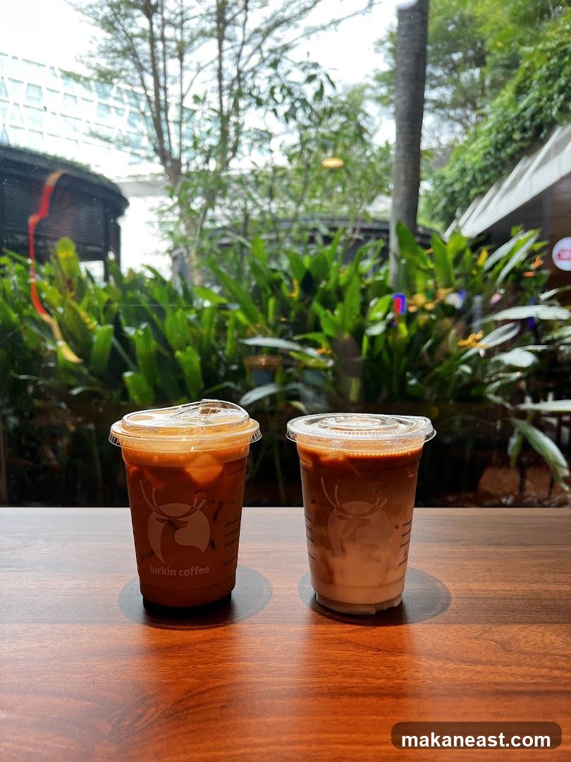 Two iced coffee drinks